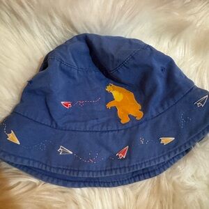 Blue Bucket Hat with Bear in the big blue house  Paper Airplane Design